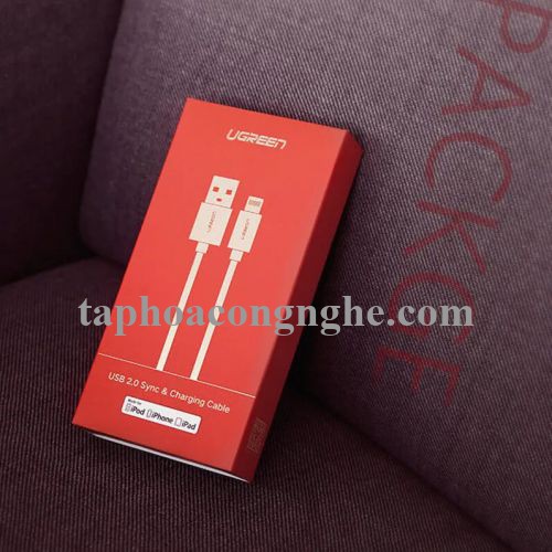 Ugreen 40478 0.5M màu Đỏ Cáp Lightning sạc + truyền dữ liệu cho iPhone US247 30040478